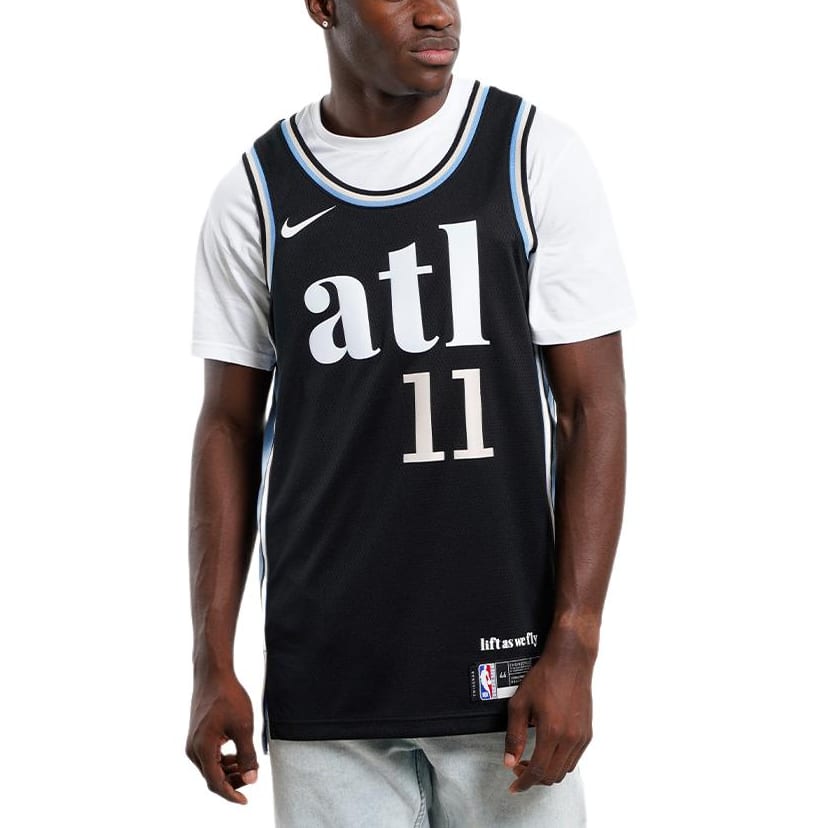 Nike Баскетбольная майка Dri Fit City Edition Сезон 2023/24, Atlanta Hawks Трэй Янг Размер 11 Мужская Черная DX8486-011