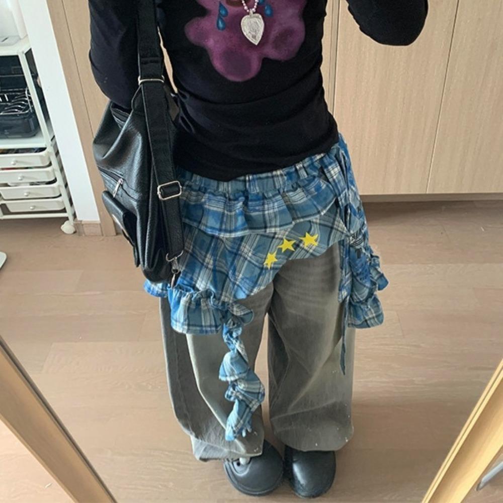 Удлинитель рубашки на шнуровке Бесформенный пояс-шарф Хип-хоп Волнистый край Пояс для джинсов Декор