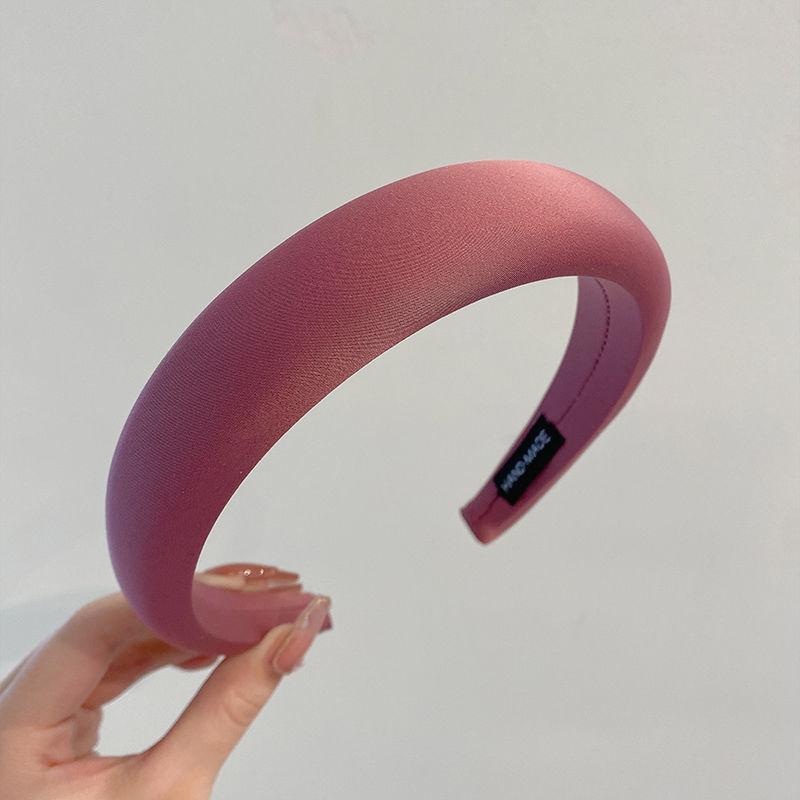 Модные женские повязки на голову 3 см, милые однотонные повязки для волос с мягкой подкладкой из губки, женские повседневные аксессуары для волос