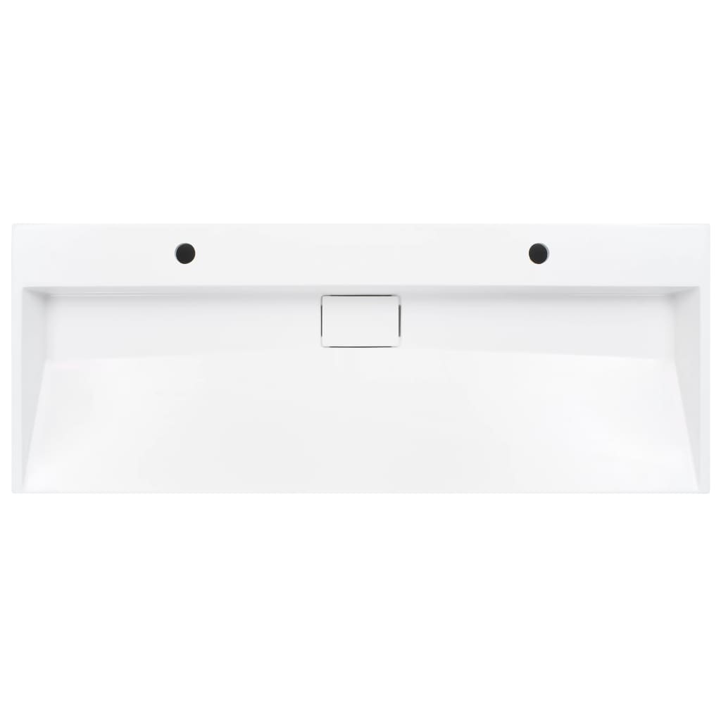 Wash Basin 120 x 46 x 11 cm Mineral Cast Marble Cast White