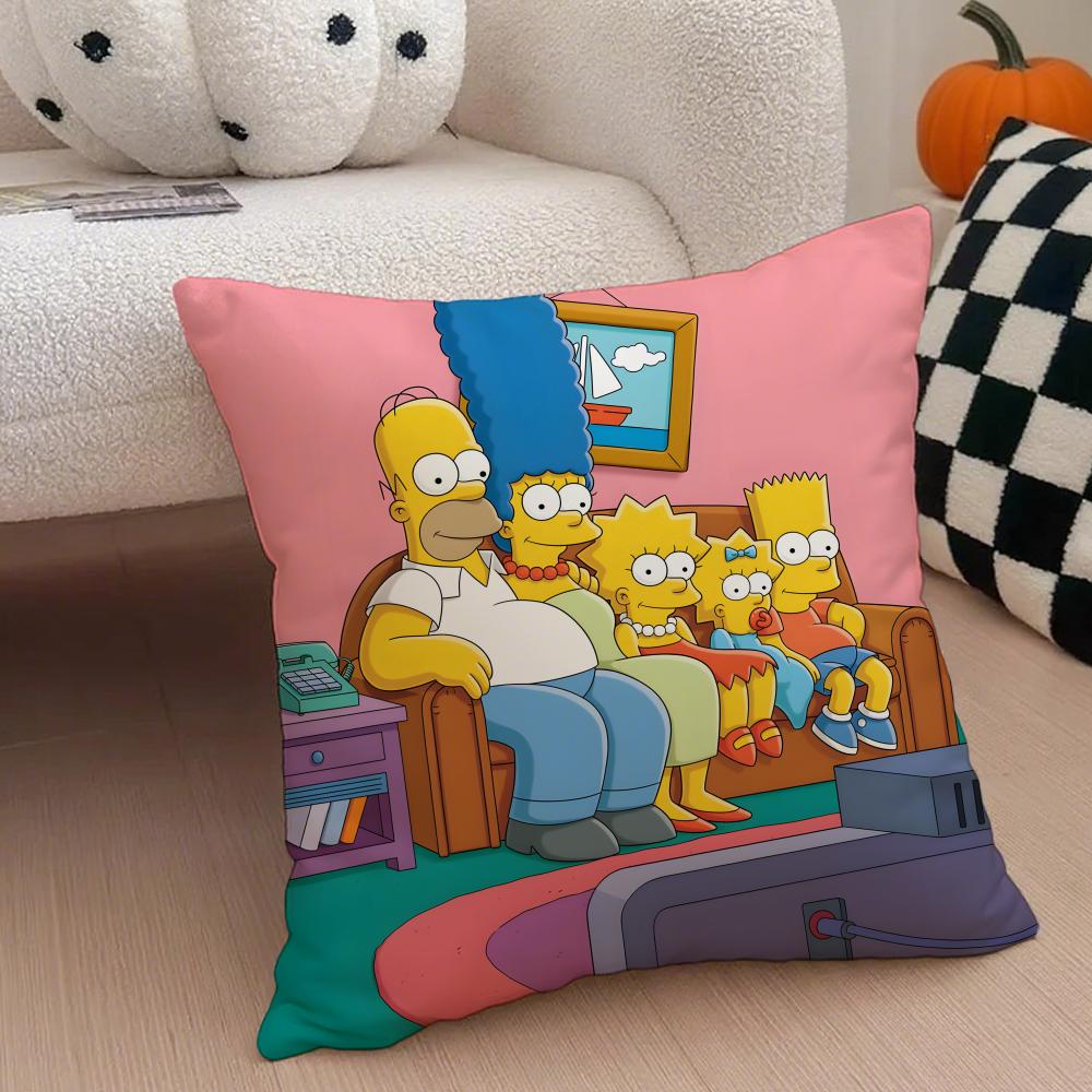 The Ssimpsons Cartoon Sofa Cushion Cover Throw Pillow Cover Hidden Button Durable Polyester Chair Cushion