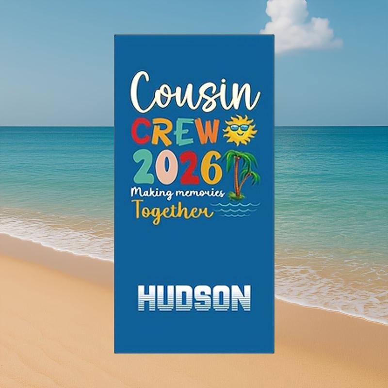 Персонализированное пляжное полотенце с надписью Crew, индивидуальное имя/логотип, большое из микрофибры, летний подарок для семейного воссоединения, отпуска, вечеринки у бассейна