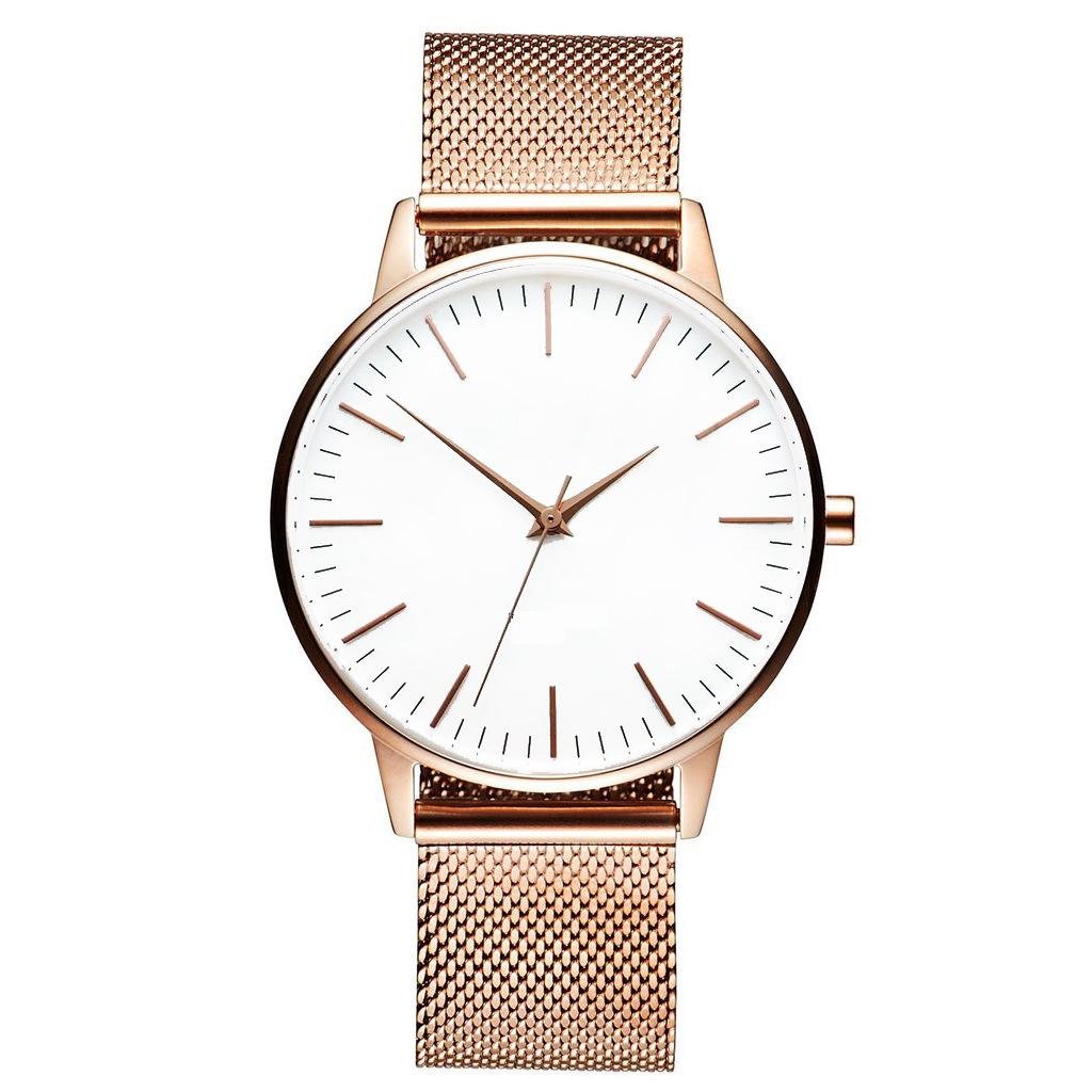 Trend Fashion Metal Mesh Belt Quartz Watch Mv Watch Business Leisure Ultra-Thin Watch Can Be Small Correction Label