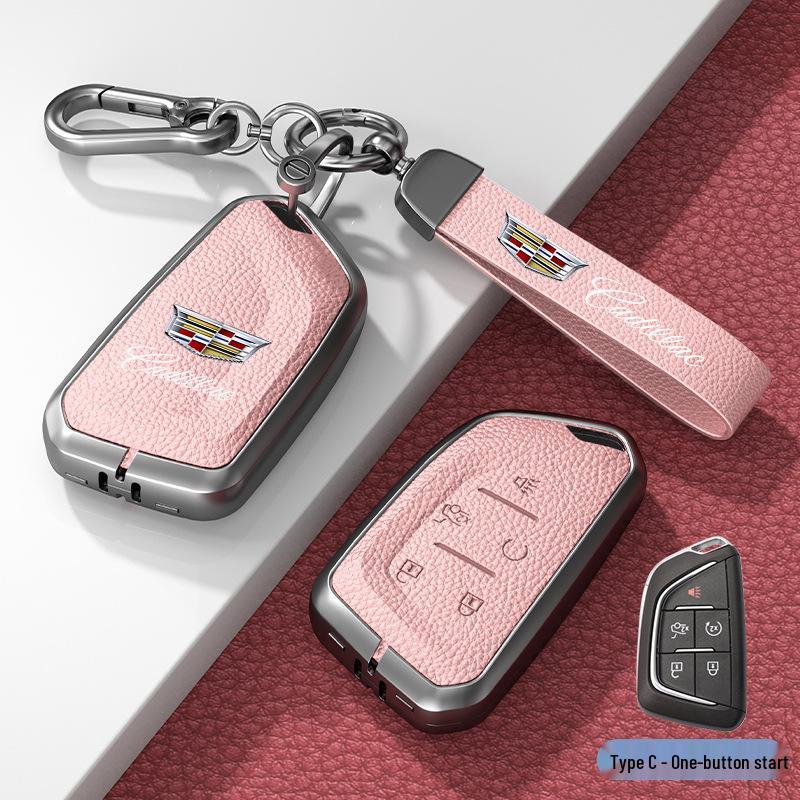 Кожаный чехол для ключа для Cadillac XT5/CT6/XT4/XTS и ATSL – Унисекс-дизайн с пряжкой