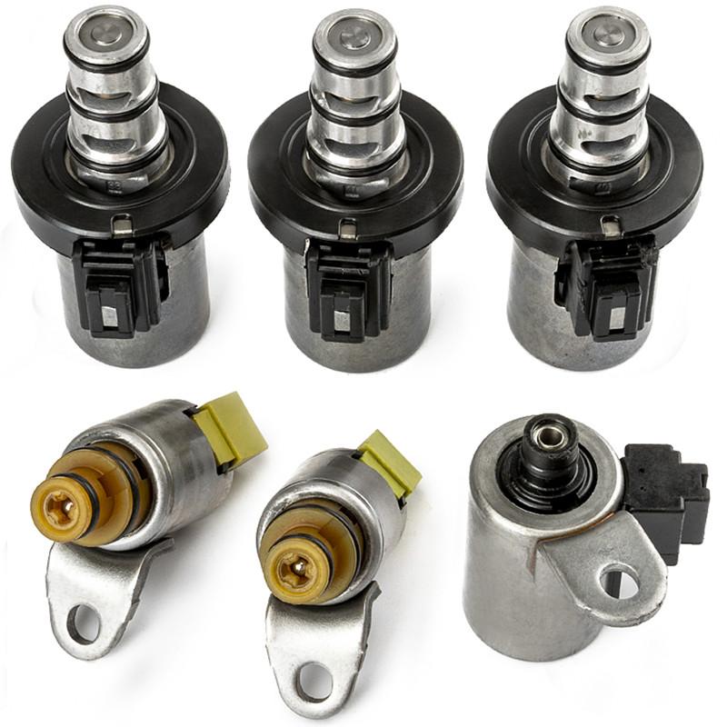 6PCS/Set Transmission Shift Solenoid Gearbox Part For Mazda 3 5 6 Protege For Ford Focus FNR5 48420K-R 4F27-E 4F27E Refurbished