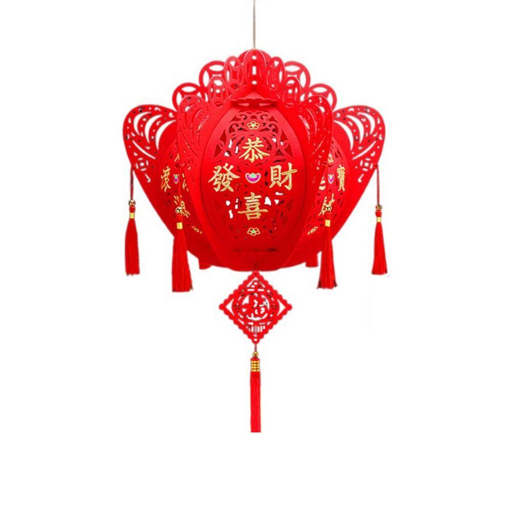Lint/Gold Foil Good Luck Lanterns 3D Chinese Lint Lanterns Spring Festival Hanging Pendant  Party