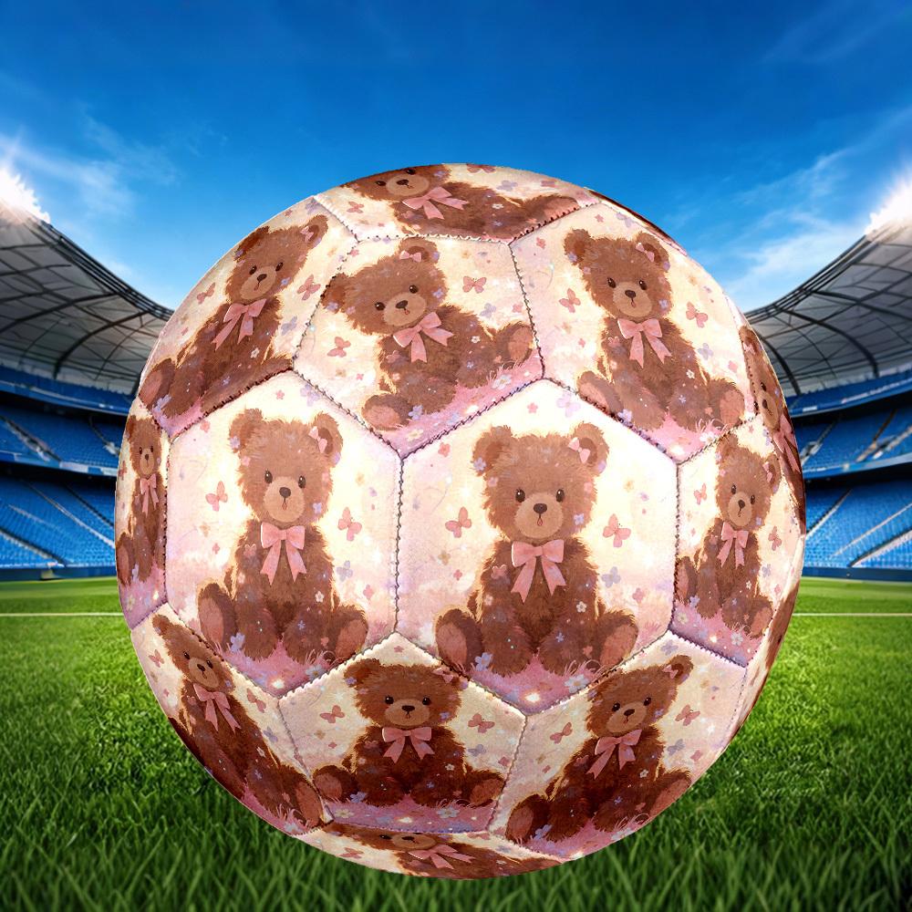 1pc Teddy Bear Fantasy Theme Soccer Ball Football, Size 5, Lightweight PVC, Outdoor Training Soccer Ball,Gift c6540