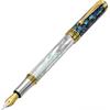 Xezo Fountain Fine Nib Rainbow White Mop Blue Paua 18k Pt Plated Serial Maestro
