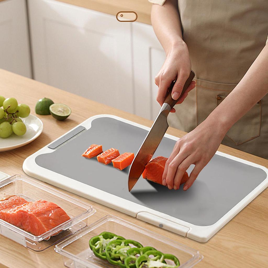 Разделочная доска двусторонняя из нержавеющей стали разделочная доска для кухни пищевой ПП нескользящая легко моющаяся для нарезки быстрой разморозки