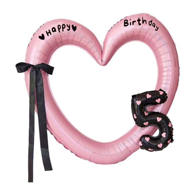 Oversized Heart Frame Balloon Birthday Balloon for Birthday Celebration Baby Showers Wedding Backdrops Embellishment