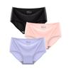 3 Pcs/Set Seamless Panties Silk Pamty Mid Waist Underwear Comfort Underpants Solid Invisible Briefs Female Lingerie