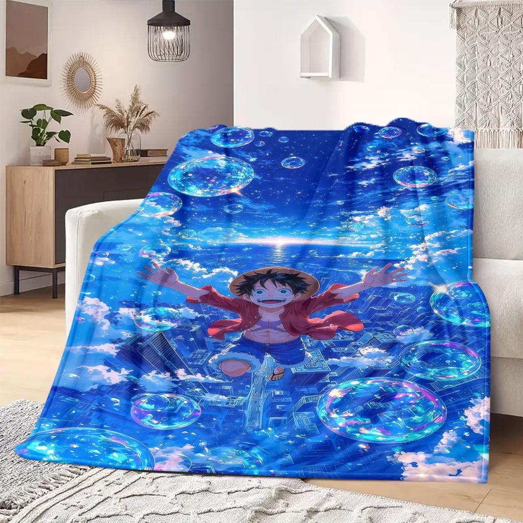 Luffy D Cartoon Print Blanket Warm Comfortable Flannel Blanket Suitable for Bedrooms,Sofas, Beds,Chairs,Travel -QIAO53