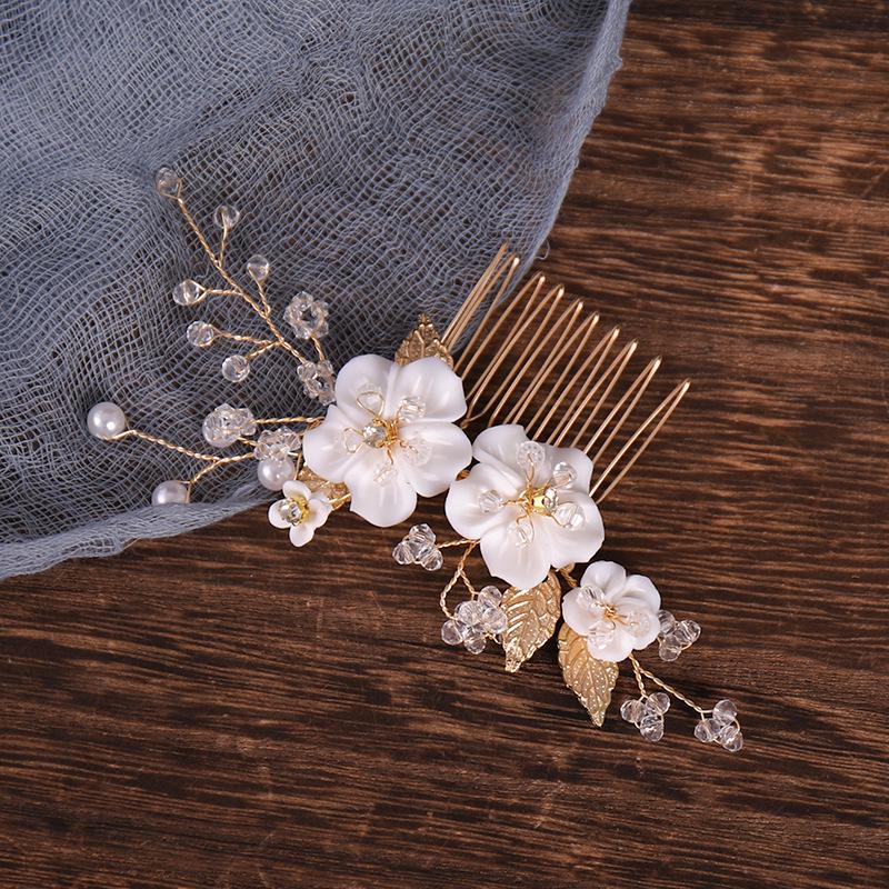 Аксессуары для волос Tuanming Bridal Flower Comb — элегантный европейский и американский вечерний стиль