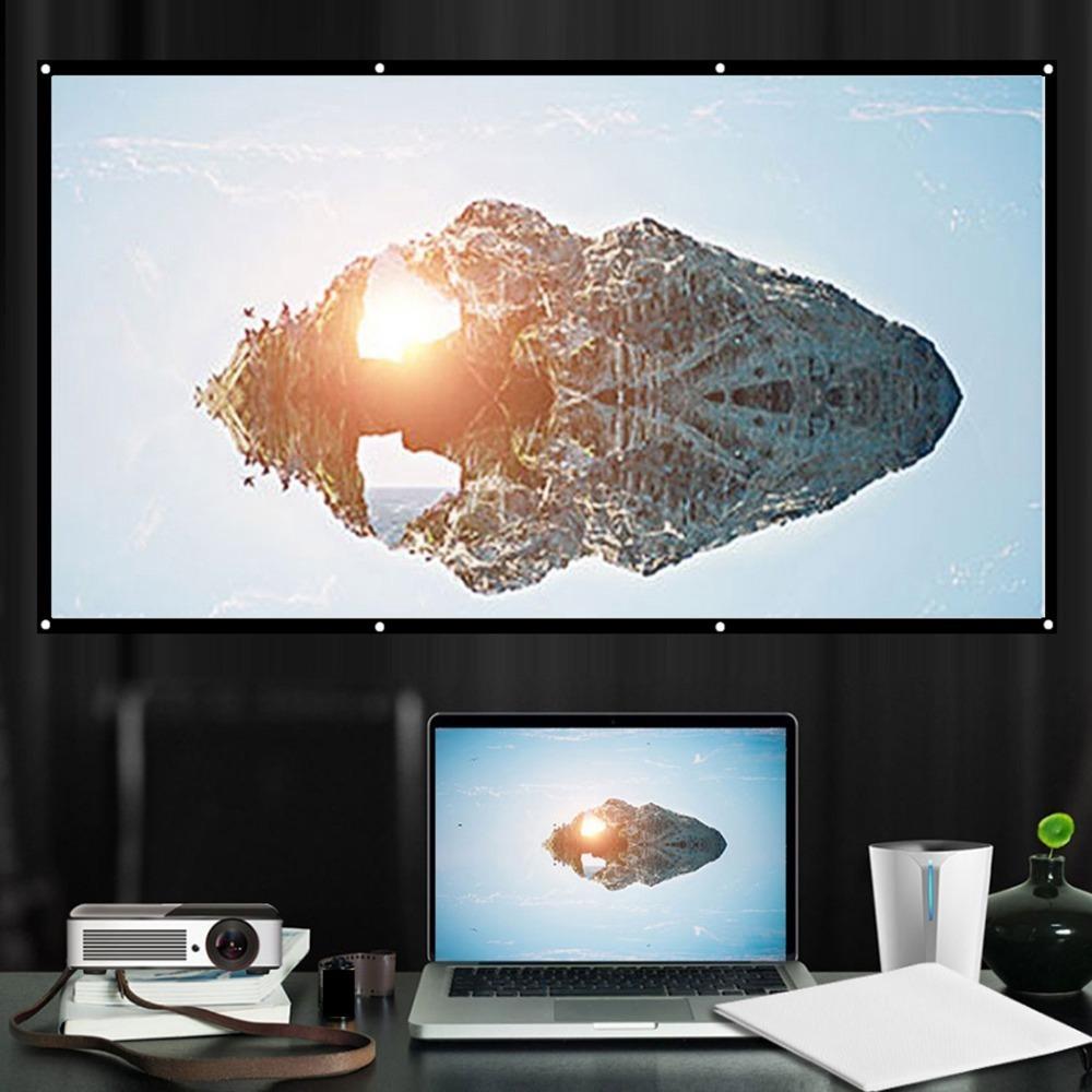 Soft Portable Projector Screen White Projection Screen Washable Projector Curtain Home Theater