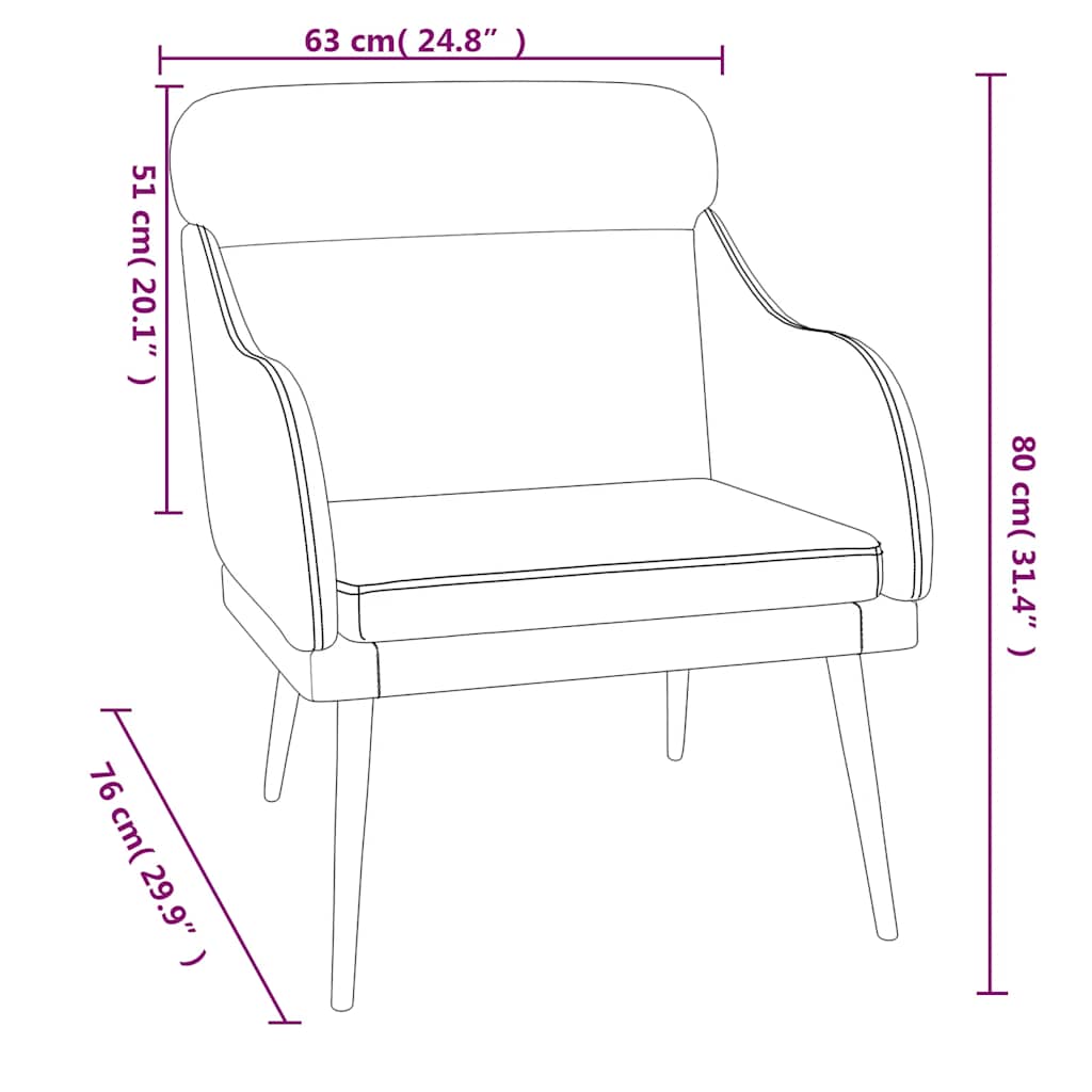 Vidaxl Fotel, Ciemnoszary, 63X76X80 Cm, Obity Aksamitem