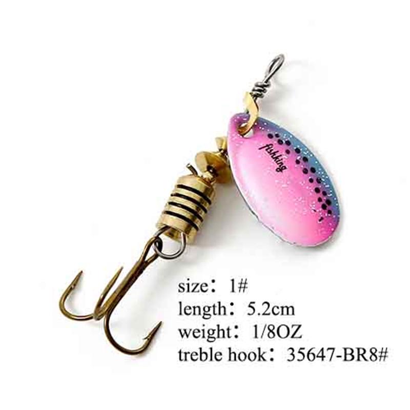 Рыболовная приманка FISH KING Spinner Bait, 1 шт., жесткая приманка для окуня, ложка с тройным крючком, снасти высокого качества