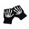 New Punk Gloves Unisex Halloween Skeleton Skull Half Finger Gloves Glow In The Dark Fingerless Stretch Knitted Winter Mittens