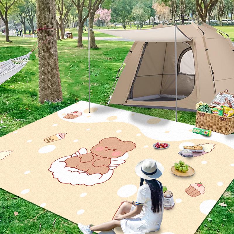 Водонепроницаемый утолщенный коврик для пикника: Портативный влагостойкий коврик для кемпинга и палатки