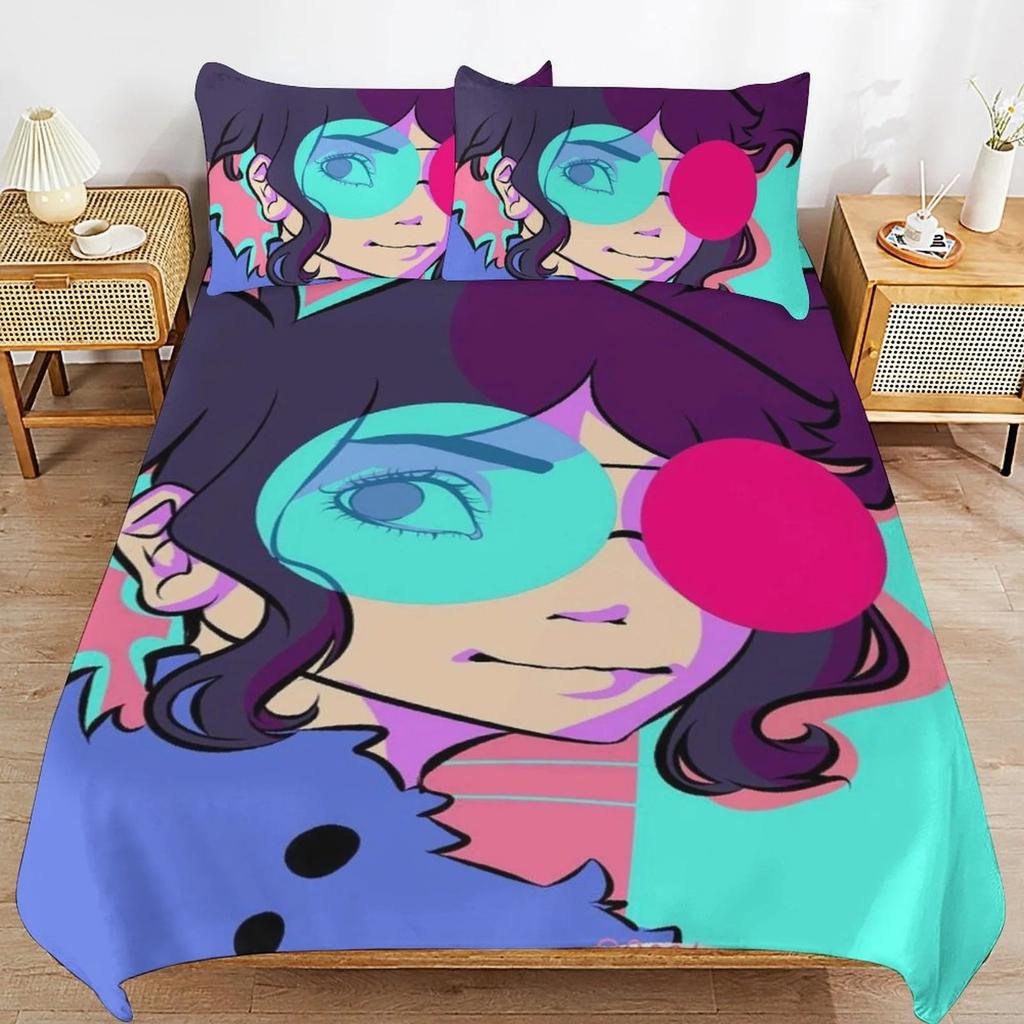 Домашний текстиль Мультяшные Музыкальная группа Gorillaz Пододеяльник Наволочка Мальчик Девочка Полиэстер Комплект постельного белья Размер King Queen Twin