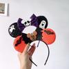 Quirky Pumpkin Bow Mesh Headband for Kids - Halloween Skull Witch Hair Accessory