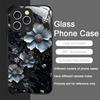 Стильный чехол из закаленного стекла с узором «Цветок лотоса» для iPhone 17 16 Pro Max 15 14 13 12 Mini 11 X XS MAX XR 7 8 Plus