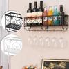 Online Metal Wine Cup Stemware Rack Champagne Plated Wine Glass Cup Bottle Goblet Inverted Holder Kitchen Wall Mount Wine Rack