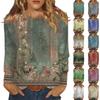 Long Sleeve Tops For Women T-Shirt Casual Print Tops T Shirt Round Neck Pullover Blouse