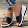 Slippers for Women's Summer Outgoing Wear Slope Heel Fish Mouth Slippers Retro Fashion Slope Heel Cool Slippers