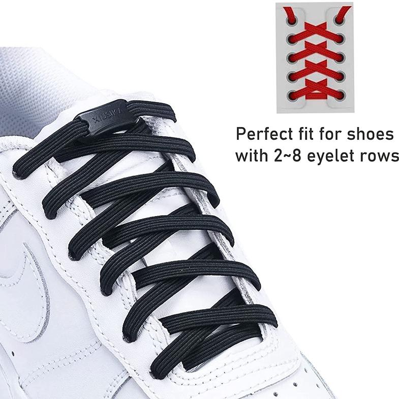 NO.8 2022 New No Tie Shoe Laces Elastic Laces Sneakers Flat Shoelaces Without Ties Kids Adult Quick Shoe Lace Rubber Bands for Shoes