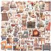 50 Vintage Furniture Stickers Personalized Decorative Guitar Notebook Suitcase DIY Waterproof Stickers