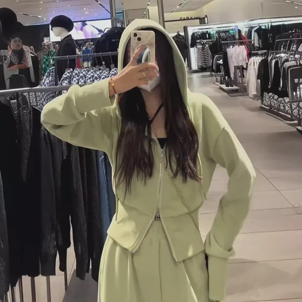 Women's 2025 Spring/Autumn Hooded Sweatshirt & Casual Trousers Two-Piece Set