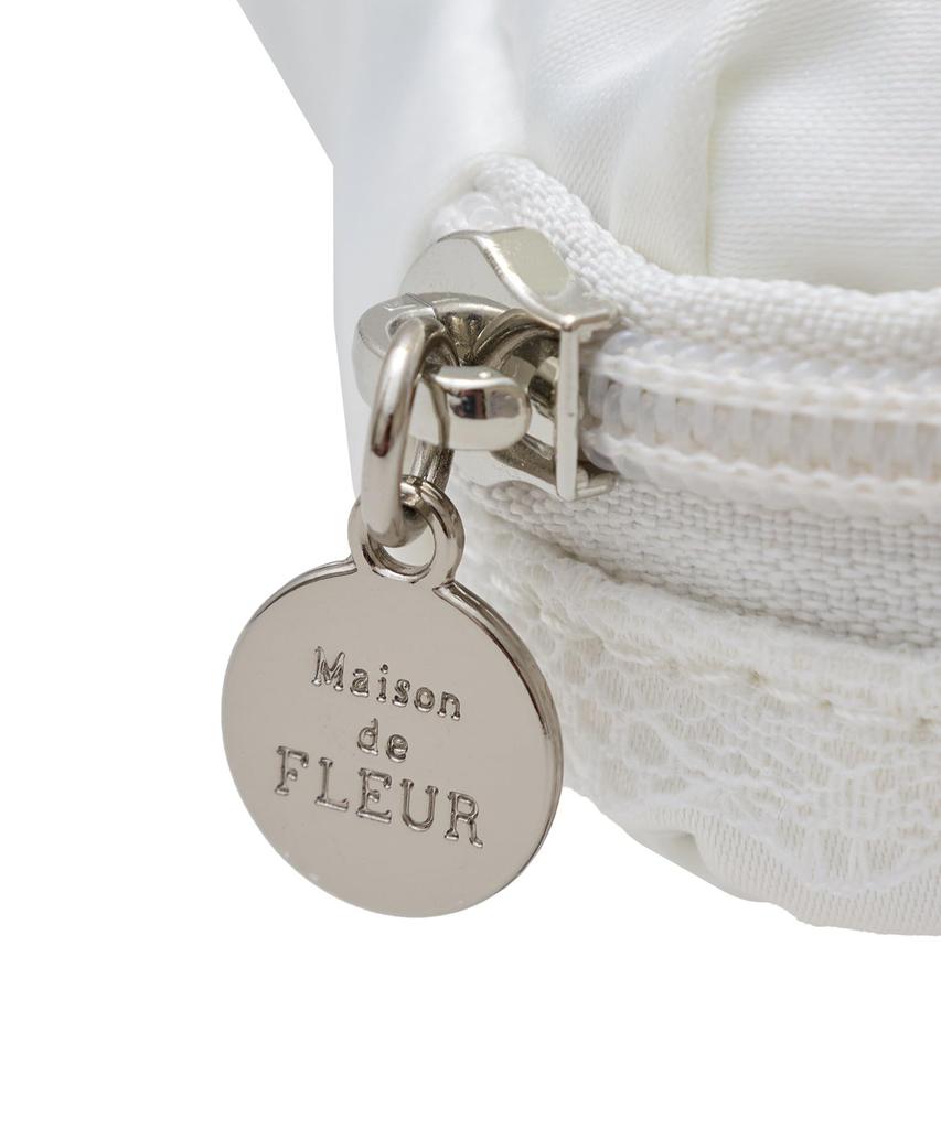 Maison de FLEUR Кружевная косметичка с рюшами, Белый, Размер F, Косметичка-мешок на завязке, 08000503100