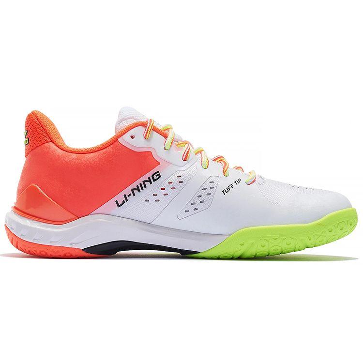 Кроссовки для бадминтона Li Ning Cloud Thunder из искусственной кожи, амортизирующие, нескользящие, износостойкие, дышащие, с низким верхом, унисекс, белые, красные, AYAS028-4