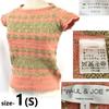 PAUL & JOE French Sleeve Half Sleeve Knit Sweater Women's S Pink Gold embroidery(USED)