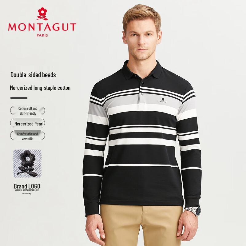 Мужская рубашка-поло MONTAGUT с длинным рукавом в стиле business casual