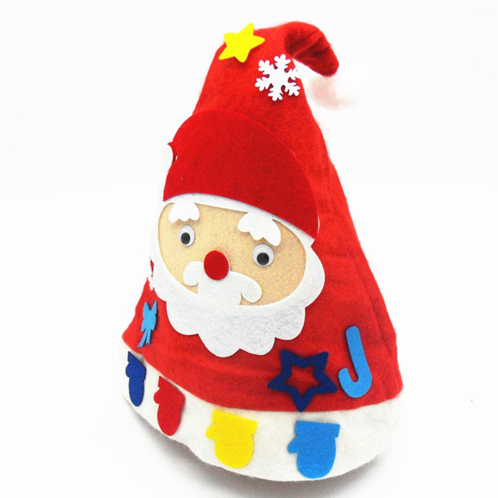 Adult Children Winter Warm Christmas Style Caps Non-woven Fabric Cartoon Hat