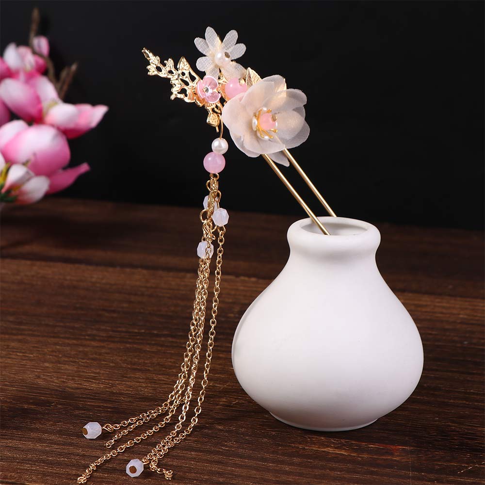 Clips Handmade Chinese Fashion Tassel Crystal Earrings Hair Comb Headwear Sets Hanfu Hair Stick