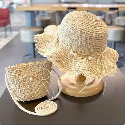 Summer Children's Sun Protection Beach Straw Hat Princess Girl's Vacation Woven Sun Hat