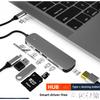 Док-станция 6 в 1 Type C USB C Hub Multiport Adapter для ноутбука MacBook Pro Air