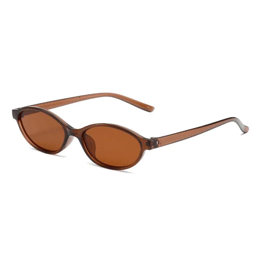 New Retro Oval Cat Eye Sunglasses for Women Y2k Trendy Small Narrow Sunnies 90s Designer Sun Glasses