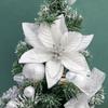 Artificial Glitter Christmas Flowers DIY Red Gold Fake Flower Florals Garland Xmas Tree Ornament Home New Year Party Decoration