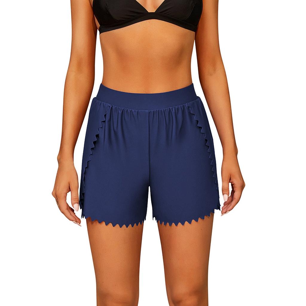 CHARMLEAKS Женские спортивные плавки, женские шорты бикини для мальчиков, узкие шорты для плавания с изогнутыми краями, купальник снизу