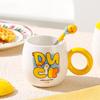 Opening Small Gift Cover Spoon Duck Ceramic Cup Cartoon Home Suit Mug Girl Sends Best Friend Cup