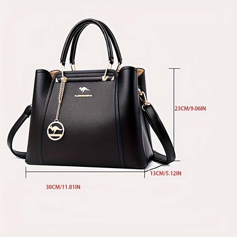 Chic Black Tote Bag for Women - Versatile Shoulder Handbag with Zip Closure, Polyester Lined, Casual Style, Perfect for Everyday Us