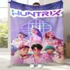 K-Pop Охотники на демонов Золотые Мальчики Саджа Фланелевое одеяло, Ультрамягкий теплый плюшевый плед для дома, спальни, кровати, дивана, офиса, пикника