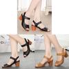Classic Pu Open Toe Sandals With Block Heel And Velcro Strap For Adult Women Summer Wear