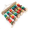 Hanging Chewing Toy Multicolored Natural Wooden Bird Tearing Blocks for Large ParrotS