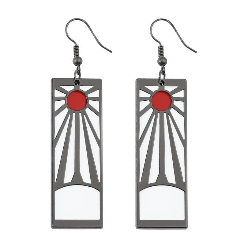 New Demon and The Slayer Metal Earring Popular Cartoon Movie Series Dangle Earring Jewelry for Woman Man Peripheral Souvenirs