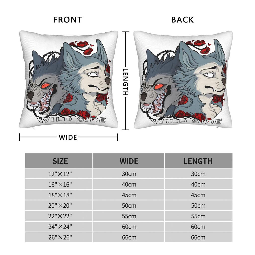 Animal Legoshi Wolf Pillow Case Square Pillow Cover For Couch Sofa Bedroom Funny Cushion Cover