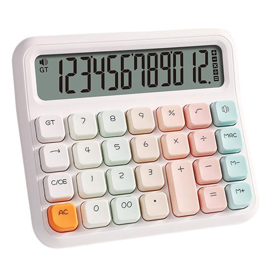 Настольный калькулятор, голосовой/бесшумный, на батарейках, 12-значные квадратные кнопки, большой ЖК-дисплей, портативный студенческий финансовый калькулятор, офисные принадлежности